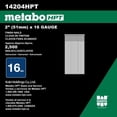 thumbnail image 4 of Metabo Hpt 2In 16 Gauge Straight Finish Nails 2500Qty, 4 of 6