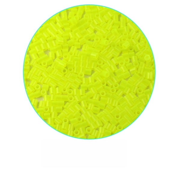 2000 Pcs 5mm Neon Yellow Fuse Beads, Melty Beads for Kids DIY Crafts, Iron Beads Bulk Pack for Art Projects, Party Favors, Home Decor,Compatible with all standard 5mm fuse bead pegboards