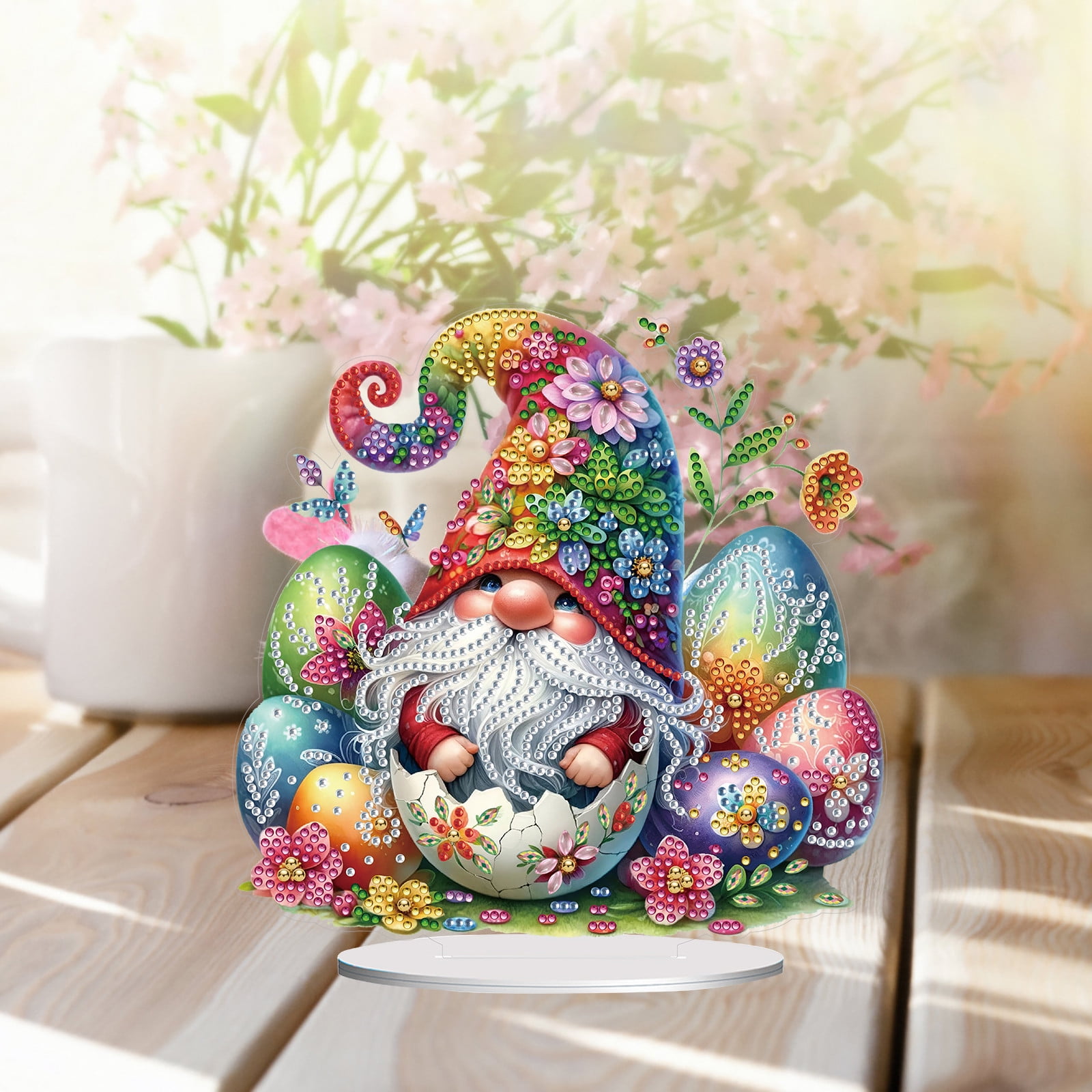 FLOPESN 2Pcs DIY Diamond Art Painting Easter Goblin Ornament Kits with Oval Base, Single-Sided Diamond Painting PET Craft for Home Decor