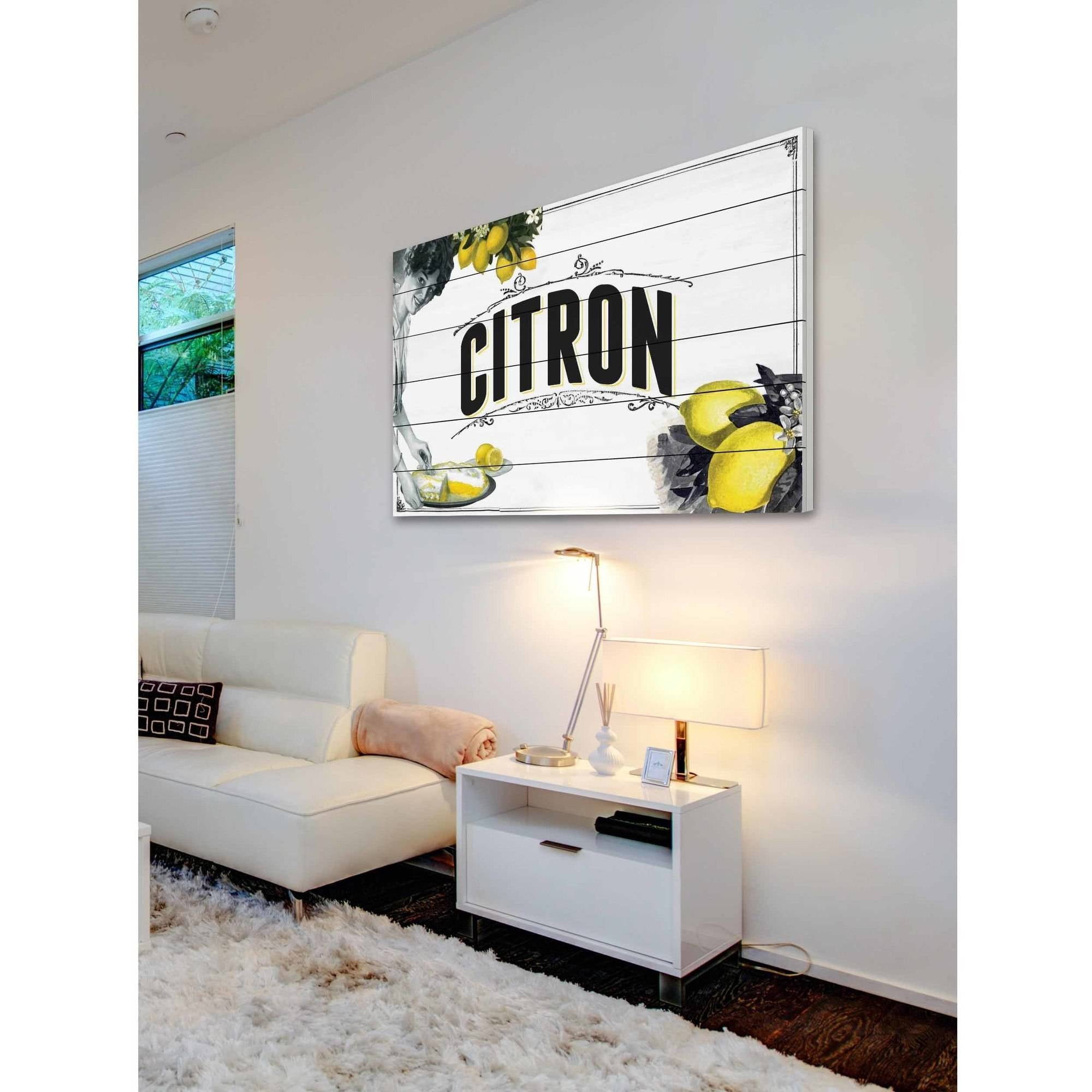Marmont Hill "French Produce Lemon" Painting Print on White Wood