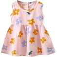 thumbnail image 1 of LAICAIW Robe d'Été Fine Sans Manches à Col Rond Imprimé Mode Mignon pour Filles Robe de Princesse Robe de Noël pour Tout-Petits Filles (Rouge, 120), 1 of 7