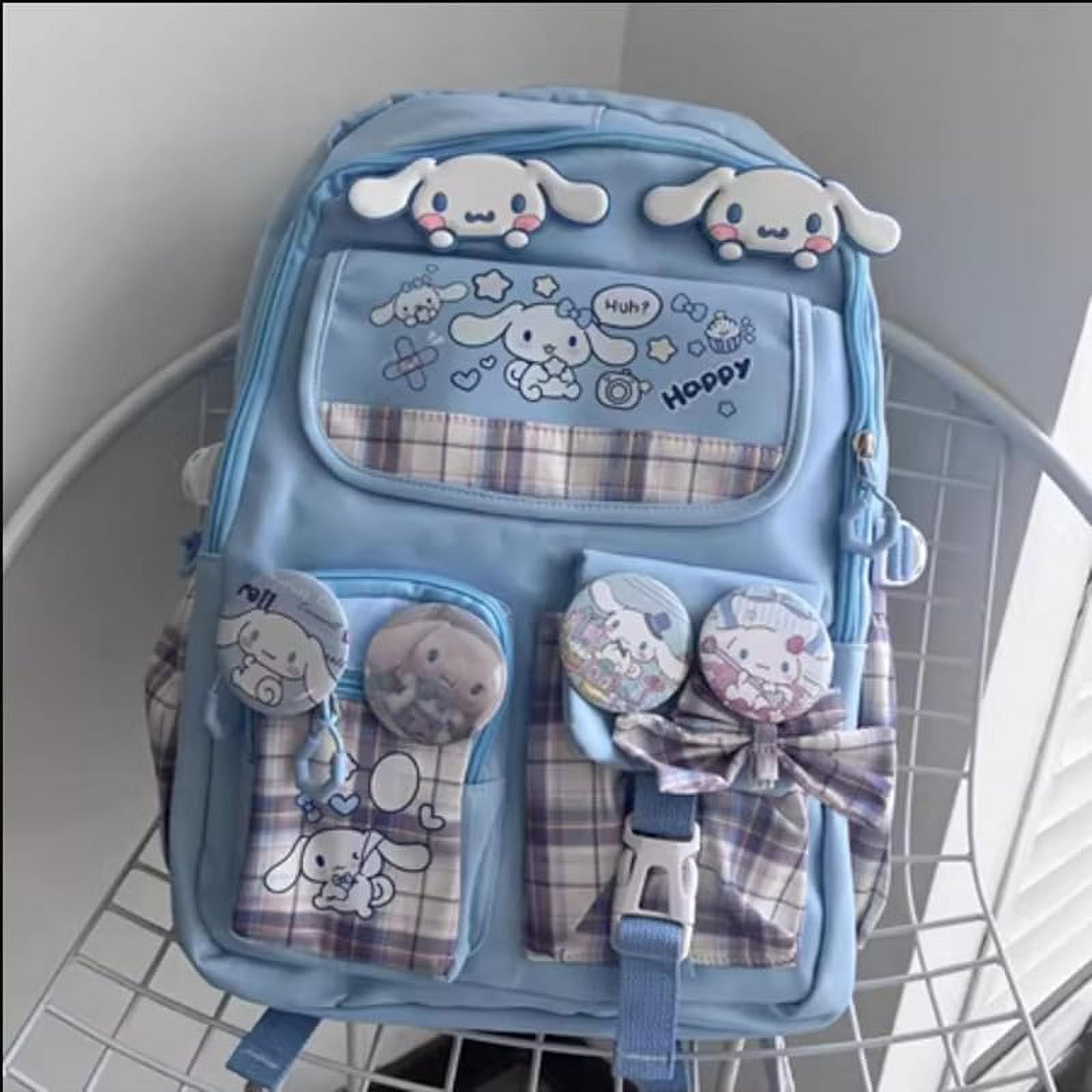 YAHAFEPYKawaii backpack with 18PCs accessories anime cartoon anti-theft travel aesthetic new semester gifts bag with cute pins…