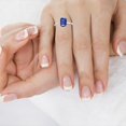 thumbnail image 2 of GemsNY September Birthstone - Dainty Emerald Cut Four Prong Blue Sapphire Solitaire Ring (Grade - AAA | 3.00cts.), 2 of 4