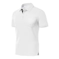 thumbnail image 5 of Polo Shirts for Men Cotton Pique Short Sleeve Golf Shirts with Pocket Classic Casual Moisture Wicking Polos White 2XL, 5 of 5