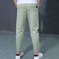 thumbnail image 6 of UAMVSH Kids Clothes Boys Girls Linen Lounge Pants Lightweight Drawstring Workout Pants Casual Cinch Bottom Pants with Pockets, 6 of 7
