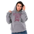 thumbnail image 3 of Breast Cancer Survivor Positive Vibes Hoodie Sweatshirt Women Brisco Brands S, 3 of 6