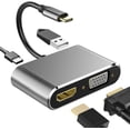 thumbnail image 1 of Type-C to HDMI VGA USB 3.1 PD Hub 4-in-1 HD Converter Supports 4K (4in1（HDMI+VGA+USB+PD）), 1 of 6