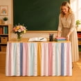 thumbnail image 3 of 6/9Ft x 29In Rectangular Teacher Desk Skirt Fabric Washable Back To School Table Cover For Classroom Bookshelf Cabinet Household Decor, 3 of 5