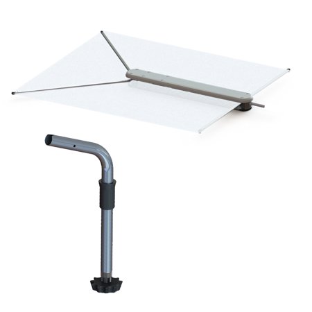 TACO Marine T10-3000-3 ShadeFin with White Fabric Bag and Fixed Rod Holder Mount Kit - White