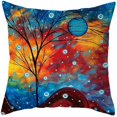 thumbnail image 4 of Conjunto de 4 fundas de almohada de lino de algodón con patrón colorido 18 por 18 pulgadas Afortunado Sencillez, 4 of 5