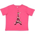 thumbnail image 3 of Inktastic Eiffel Tower in Paris with Flowers and Pink Banner Boys or Girls Toddler T-Shirt, 3 of 5
