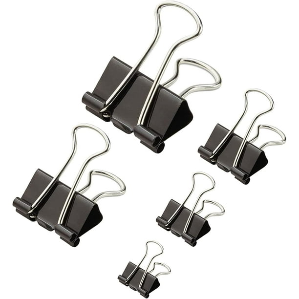 100 Pcs Black Binder Clips. Paper Clamps. Paper Binder Clips. Assorted