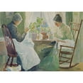 thumbnail image 3 of Julian Alden Weir 18x14 Black Modern Framed Museum Art Print Titled - Two Women Sewing (ca. 1885), 3 of 5