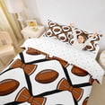 thumbnail image 2 of Castle Fairy Brown Football Duvet Cover King, Sport Theme Bow King Bedding,3 Pieces,1 Duvet Cover and 2 Pillowcases, 2 of 6