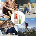 thumbnail image 4 of Electric Juice Maker,Portable Blender, Mini Bottle Travel Electric Smoothie Blender Maker Fruit Juicer Cup, Small Juicer Machines Cup For smoothies and shakes(Pink), 4 of 7