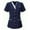 Navy, variant on Lenago Scrubs for Women Nurses Button Up Tunic Uniform Clinic V Neck Solid Color Scrub Tops Soft Knit Protective Clothing with 3 Pockets S-XXXL Plus Size Available