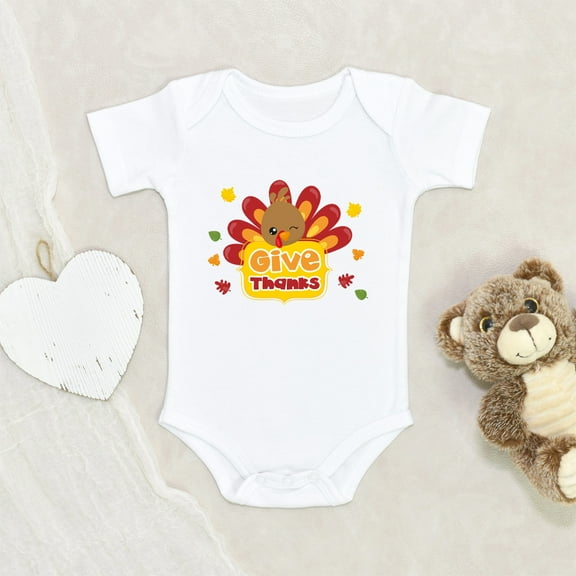 Newbabywishes - Cute Give Thank Turkey Baby Clothes for Boys and Girls - Thanksgiving Baby Clothing