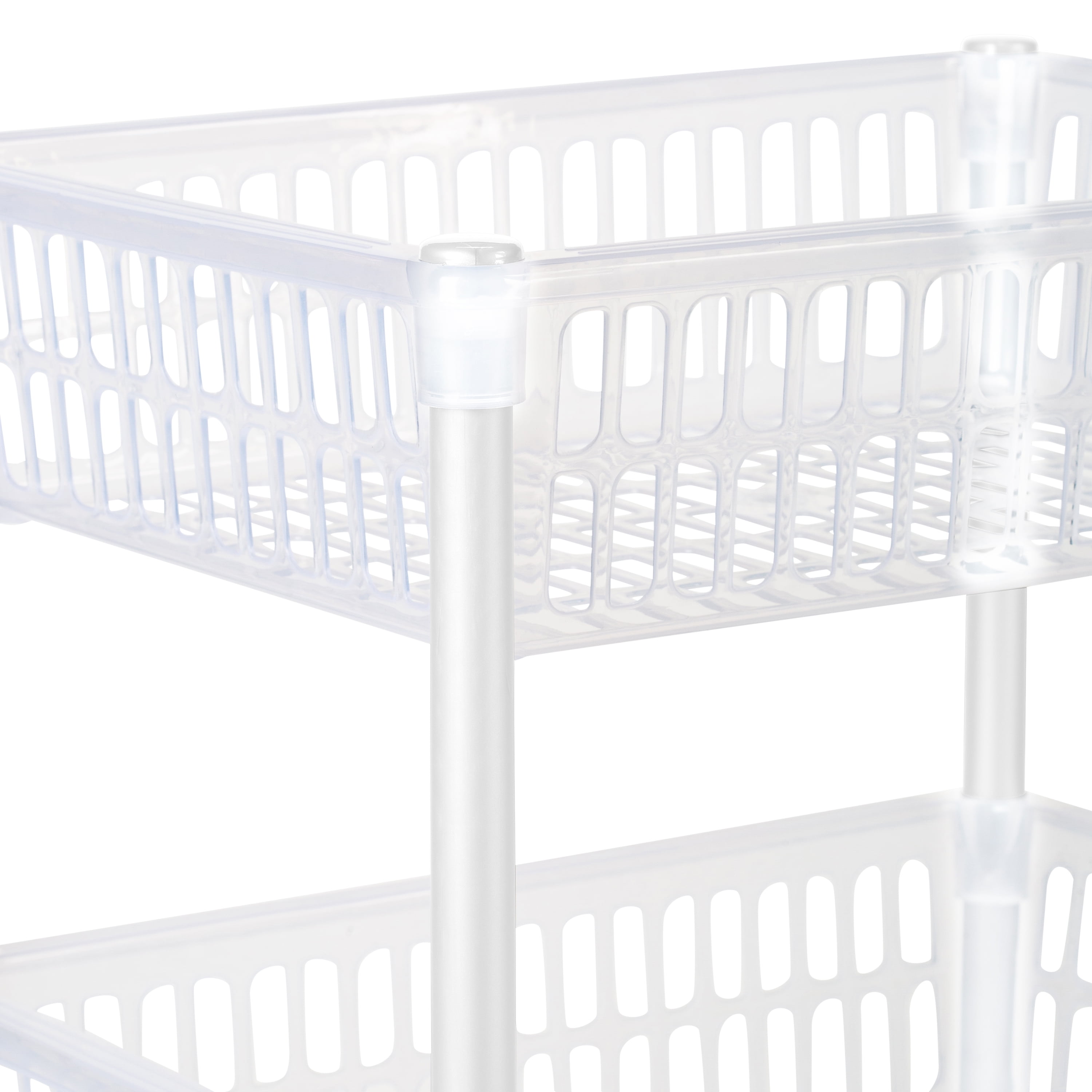 Kitchen Details Slim 4 Shelf Plastic Freestanding Shelves, White