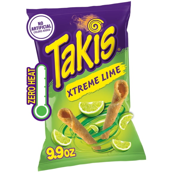 Takis Xtreme Lime 9.9 oz Sharing Size Bag, Lime Rolled Tortilla Chips