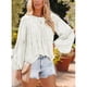 thumbnail image 1 of Blusa de manga larga con cuello redondo, blusa de manga larga con estampado floral redondo, blusas de manga larga con volantes, camisas de manga larga confeccionadas a la perfección, 1 of 6