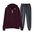thumbnail image 2 of VBTAPA Men's Track Suits 2 Piece Set Color Block Casual Sweatsuit Quarter Zip Pullover Hoodie and Drawstring Jogger Sweatpants Matching Sets with Pockets Dark Gray XL, 2 of 3