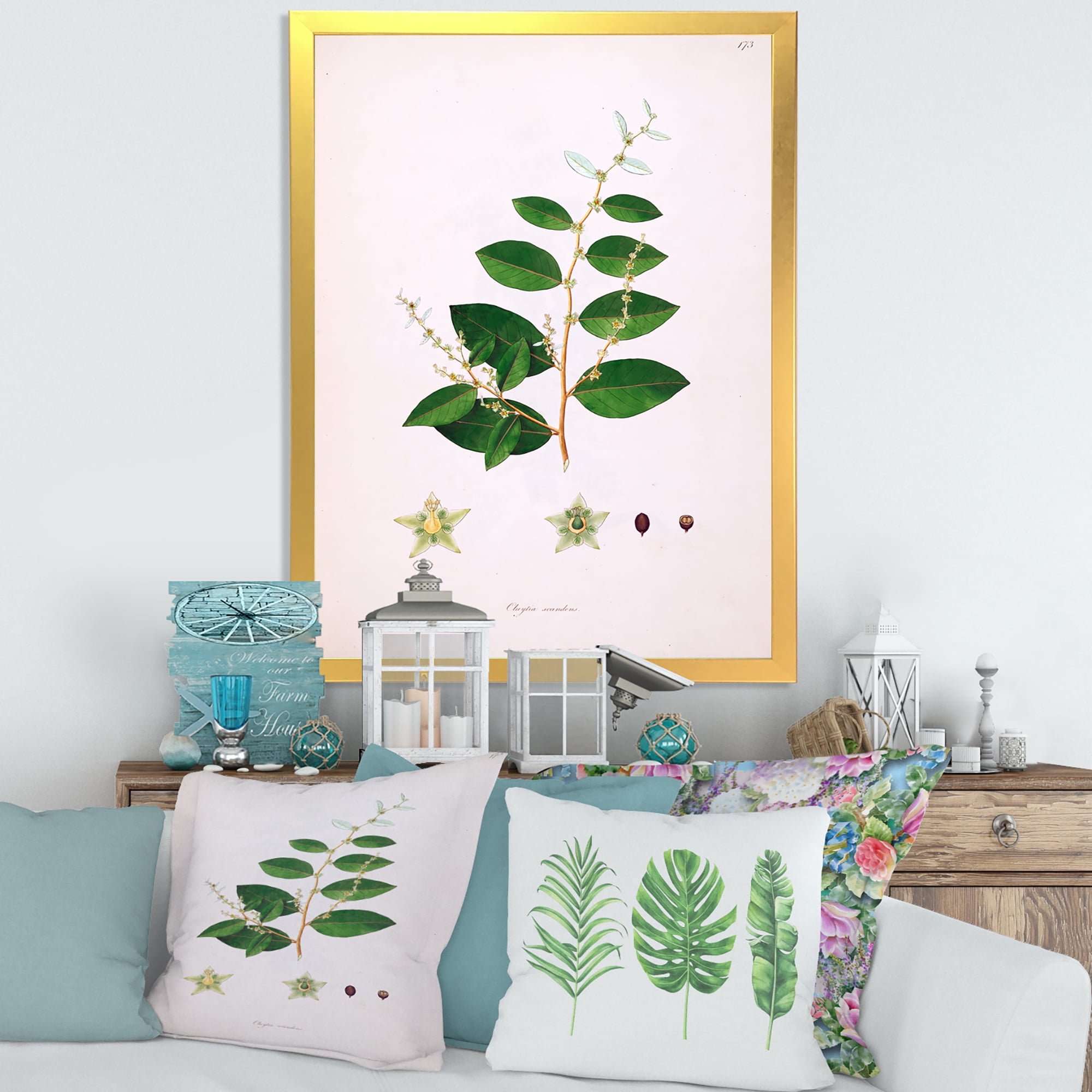 Designart 'Ancient Plant Life XVI' Farmhouse Framed Art Print