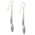 thumbnail image 4 of KoolJewelry 10k Two-tone Gold Diamond-cut Puffed Oval Drop Earrings, 4 of 4