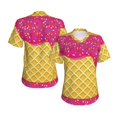 thumbnail image 3 of Yiaed Red Ice Cream Print Women's T Shirt V-Neck Short Sleeve Shirt Casual Breathable Tee Summer Tops-, 3 of 5