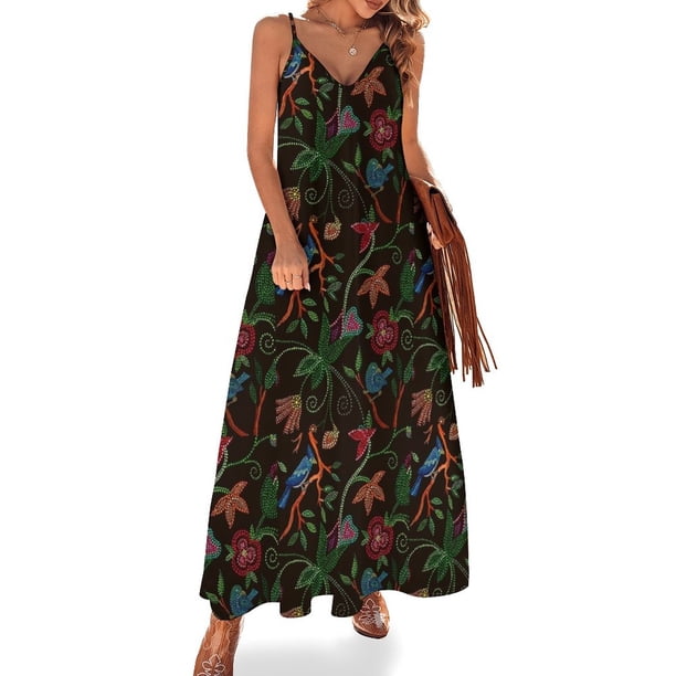 Vestido largo sin mangas con canción de pájaro azul, vestido de verano para mujer, vestido de cumpleaños, vestidos de mujer, vestidos de mujer