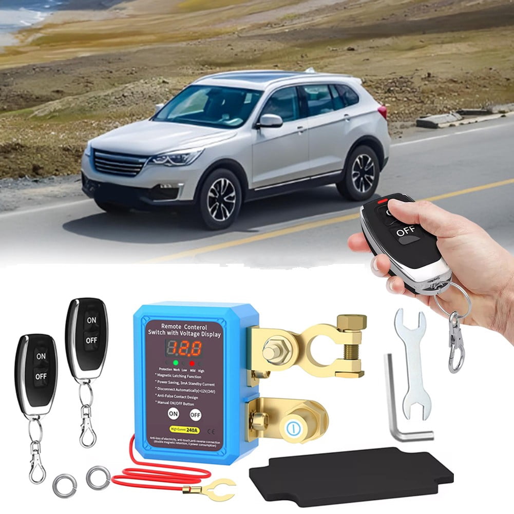 QIFEI Car Remote Battery Disconnect Switch 12V 240A with LED Display Auto RVs Truck