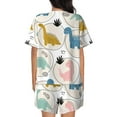 thumbnail image 3 of Bixox Women's Cute Dinosaurs Printed Pajama Set 2 Piece Lounge Set Top and Shorts Soft Pajamas, Shorts with Pockets, 3 of 7