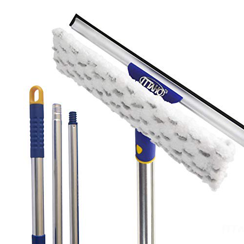 ITTAHO Swivel Window Cleaning Tool,2in1 Window Squeegee and