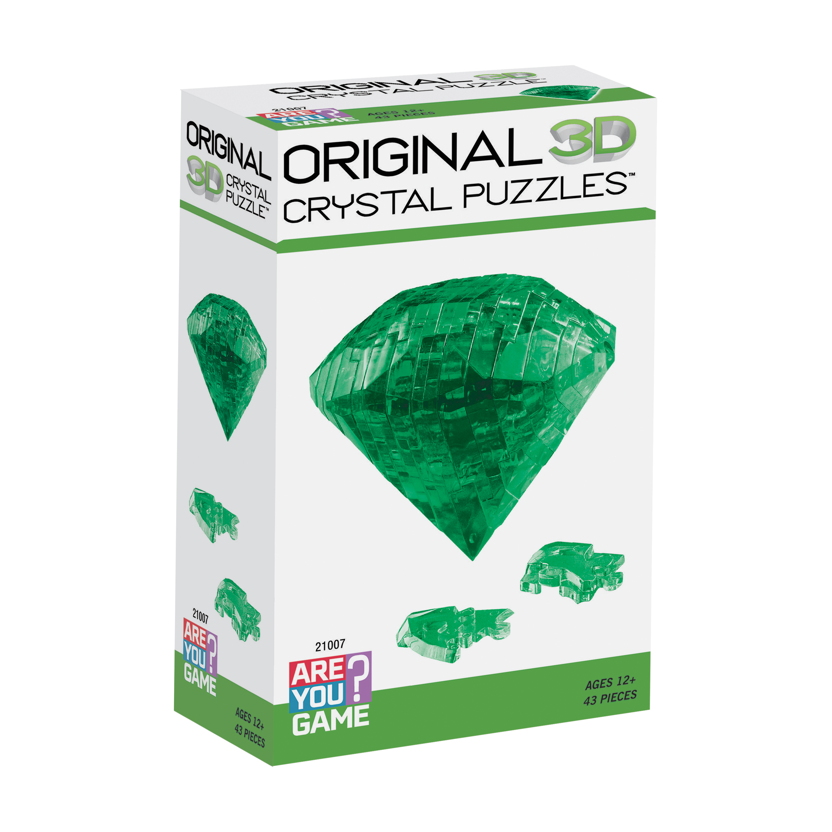 AreYouGame.com 3D Crystal Puzzle - Emerald: 43 Pieces