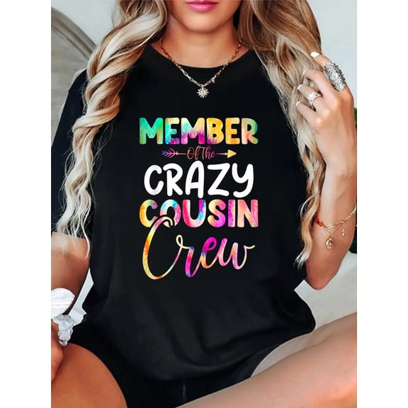 Member Of The Crazy Cousin Crew Tie Dye Family Vacation Kids T-Shirt