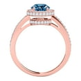 thumbnail image 4 of Aonejewelry 1 Carat Halo Blue Diamond Engagement Ring Crafted In 14k Rose Gold, 4 of 4