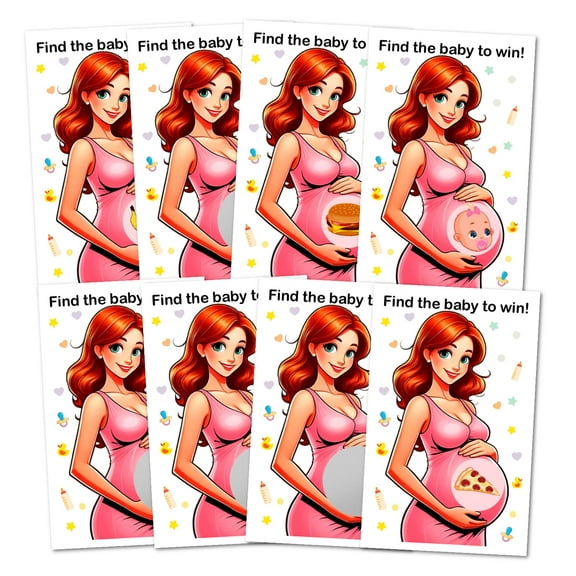 Find the Baby To Win Girl Scratch Off Game, Easy to Play Silly Games, Funny Idea, Baby Shower Ice Breaker Activity. Raffle Cards, Pink Pacifier, Set of 40 Cards Made in USA