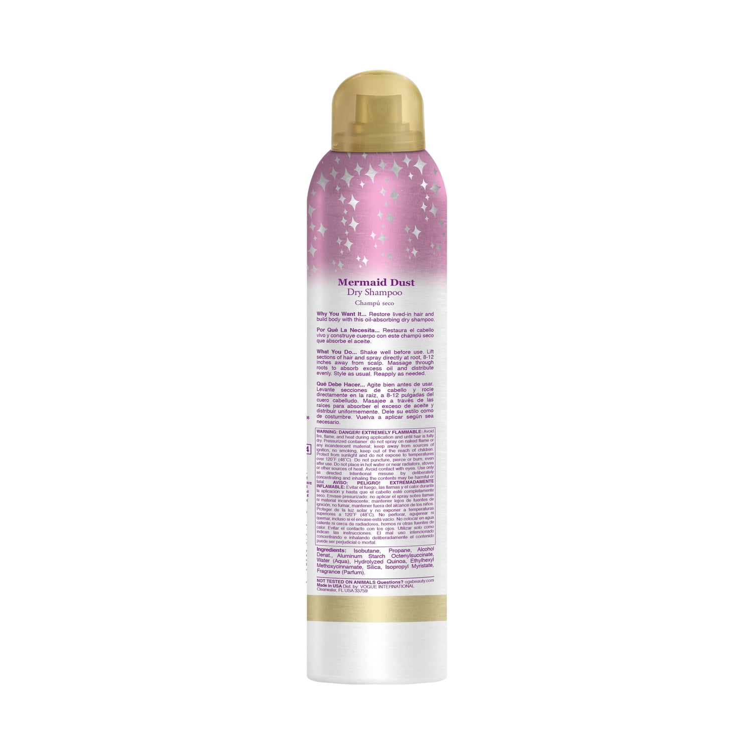 OGX Kandee Johnson Collection Mermaid Dust Dry Shampoo for Oily Hair, Absorbs Dirt & Oil to Revitalize Hair & Features Kandee's Signature Semi-Sweet Floral Scent, 5 oz