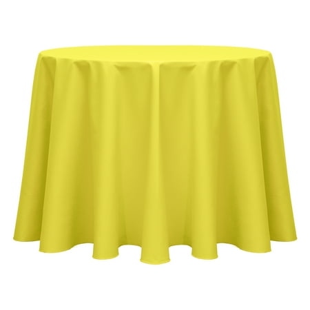 

Ultimate Textile (10 Pack) Poly-cotton Twill 108-Inch Round Tablecloth - for Restaurant and Catering Hotel or Home Dining use Lemon Yellow