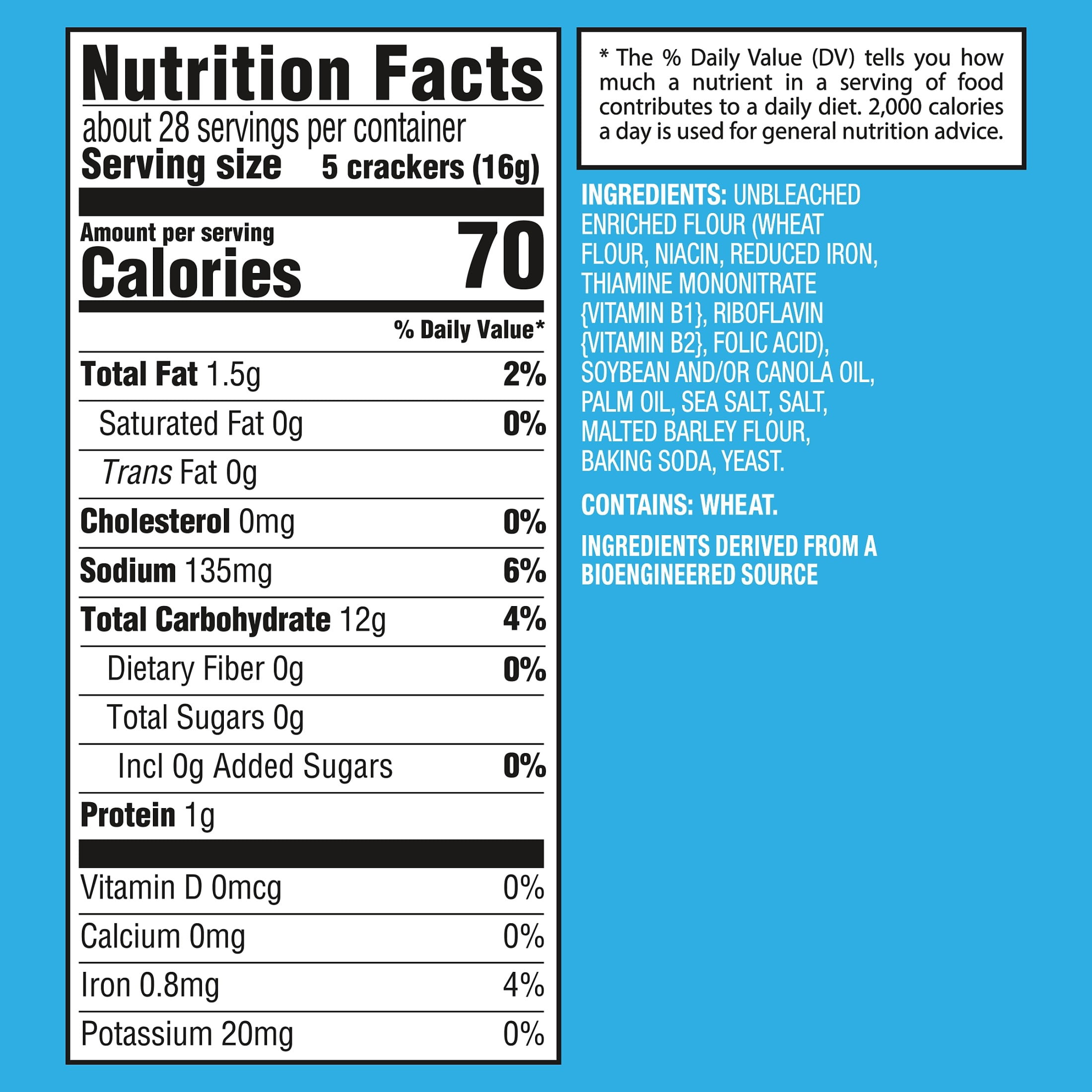 Premium Original Saltine Crackers, Lunch Snacks, 16 oz