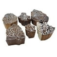 thumbnail image 3 of Lot Of 6 Pcs Hand Carved Wooden Printing Block Scrapbook Stamp Woodblock Art, 3 of 4