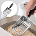 thumbnail image 3 of Pala de Acero Inoxidable para Arena de Gato con Colador de Malla, Mango Ergonómico, Diseño de Pala Profunda, Agarre de Goma, para una Eliminación Eficiente de Residuos, Fácil Limpieza, 3 of 8
