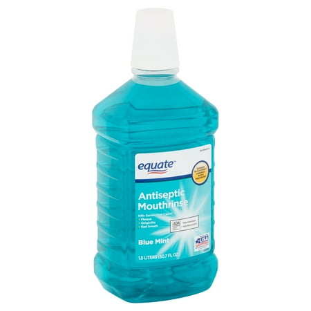 Antiseptic Mouthwash - Equate Blue Mint Antiseptic Mouthrinse, 50.7 fl oz