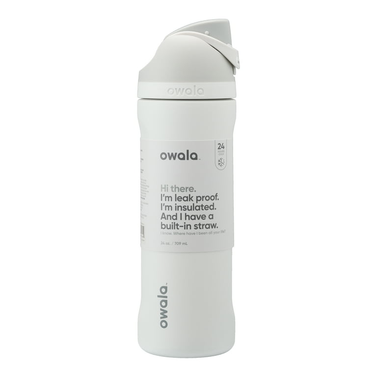 Owala 24 oz Metal Push to Lift and Unlock Water Bottle, 2 Pack, Black &  White 