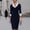 Dark Blue, variant on Morttic Women's Contrast Collar 3/4 Sleeve Pencil Dress – Slim Bodycon Midi Dress, Elegant Office Business Outfit Dark Blue,S