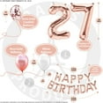 thumbnail image 3 of 27th Rose Gold Birthday Decorations for Women, Party Supplies, 27Bday Decorations Banner, 27th Photo Props, Cake Topper, 27th Birthday Gifts, 3 of 4
