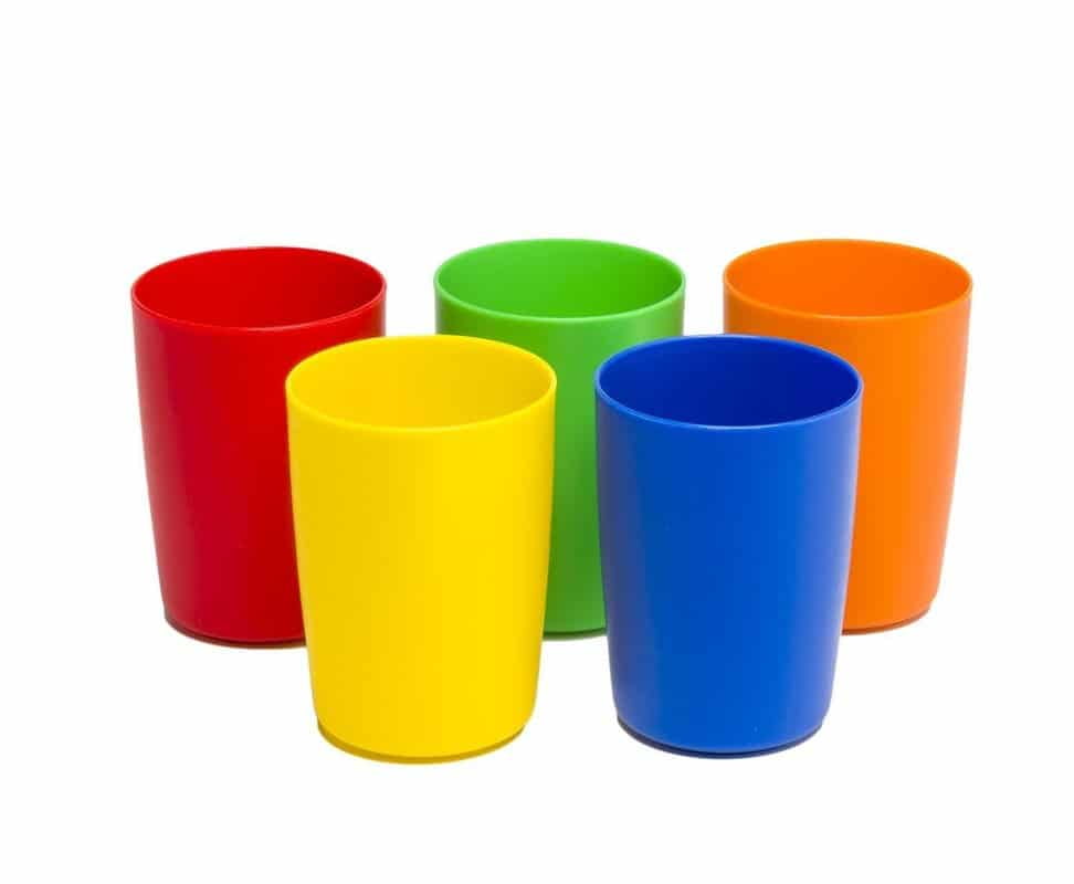 Greenco Set of 5 Unbreakable Reusable Plastic Kids Cups, Assorted Colors, 5 oz