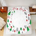 thumbnail image 5 of Homewish Plaid Xmas Tree Full Size Sheets,Merry Christmas Bed Sheets,White Green Red Sheet Sets For Girls,Breathable Home Decor,4-Piece, 5 of 7