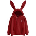 thumbnail image 3 of Chandails en Molleton Lapin Manches Longues Pull Tops Femmes Extérieur, 3 of 3
