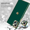 thumbnail image 3 of Compatible with iPhone 13 Case  Cute Plating Gold Luxury Love Heart Phone Case for Women Girls Shockproof Raised Full Camera Lens Protection Bumper Cover for iPhone 13, Green, 3 of 14