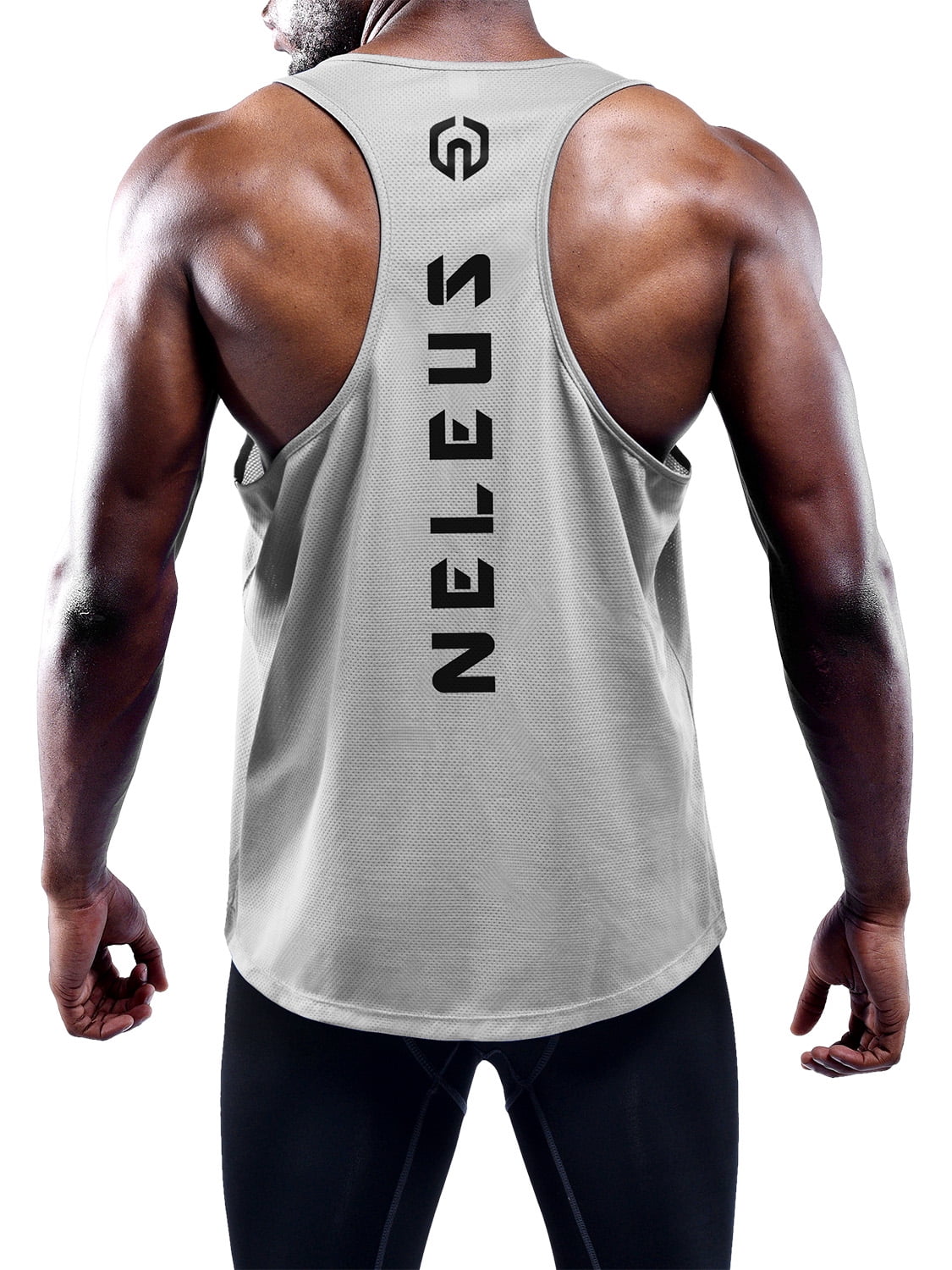 NELEUS Mens Muscle Gym Tank Top Dry Fit Y-Back Sleeveless 3 Pack,Black+Gray+Red,US Size XL